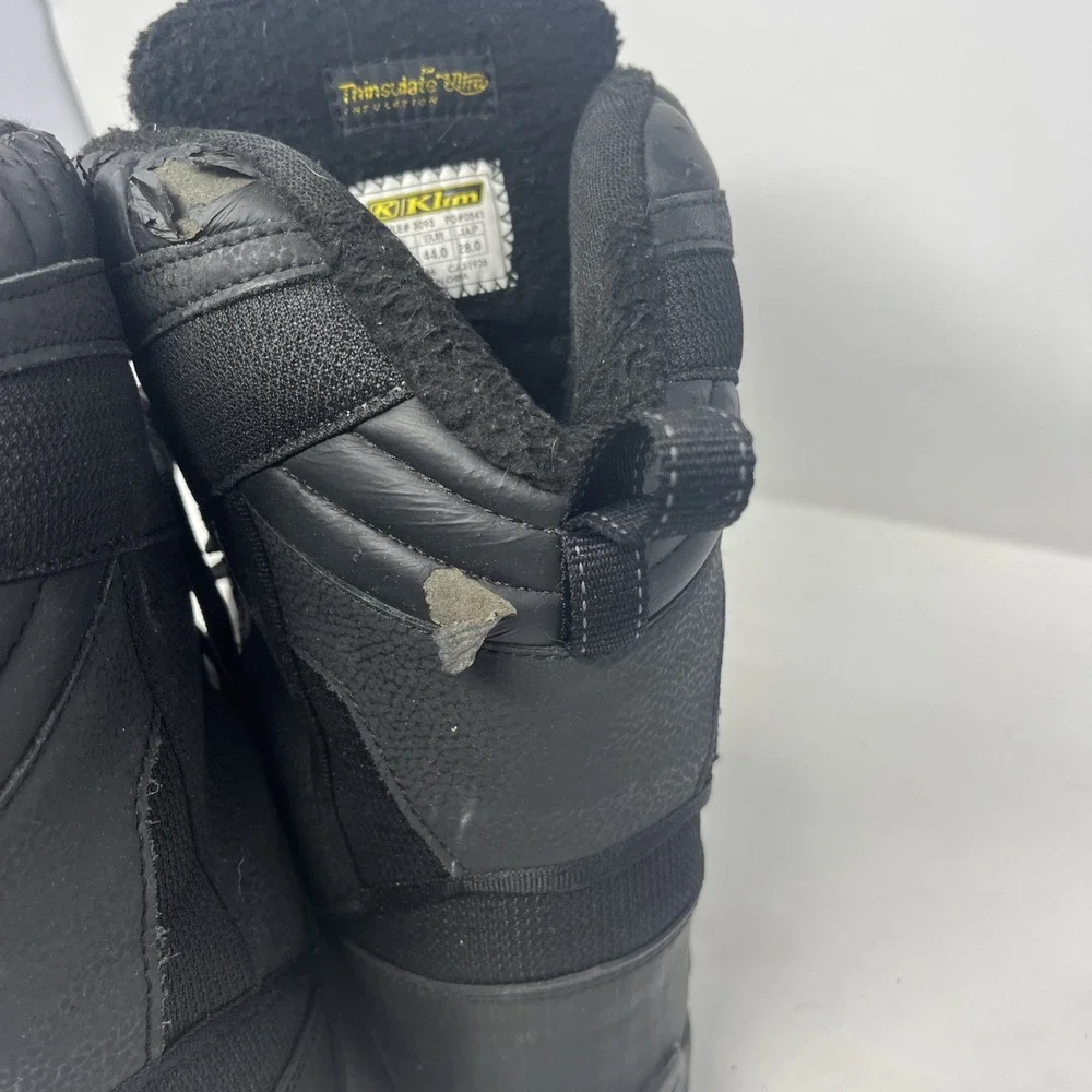 Klim Arctic GTX Black Winter Boots Men's Size 10 Gore-tex Thinsulate 3093